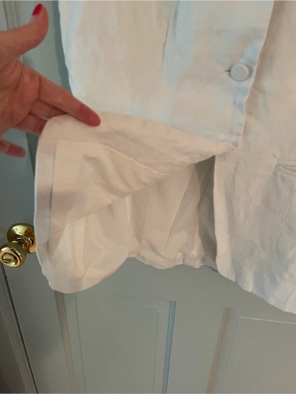 Madewell 100% Linen Scoopneck Cutaway Vest in Salt Color EUC Size 10 Wh - Picture 10 of 16